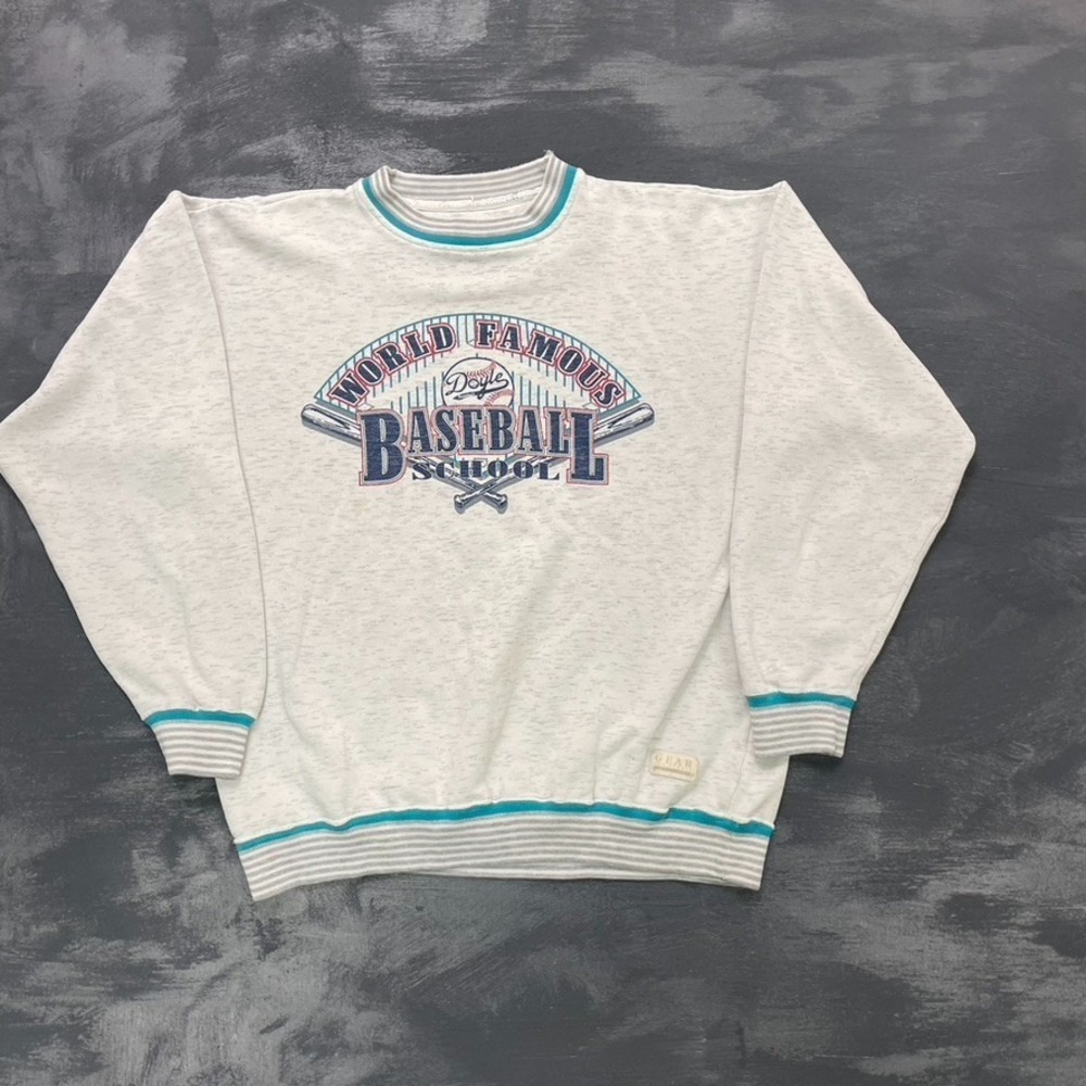 vintage heather grey Doyles baseball school sweatshirt mens Medium Grey 1990s